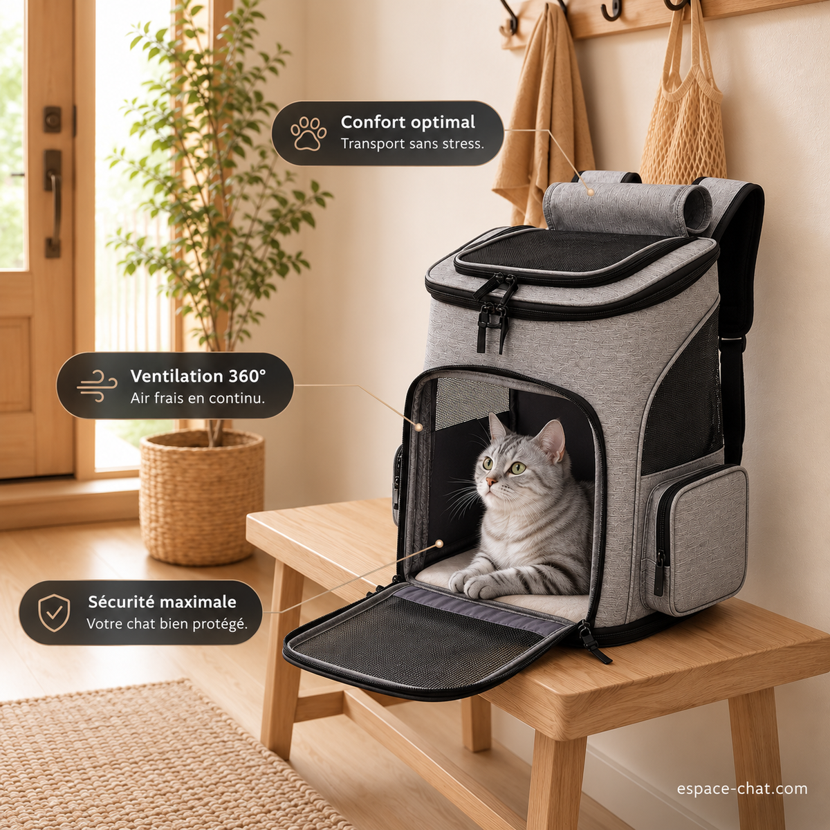 Sac De Transport Pliable Chat - Anémos