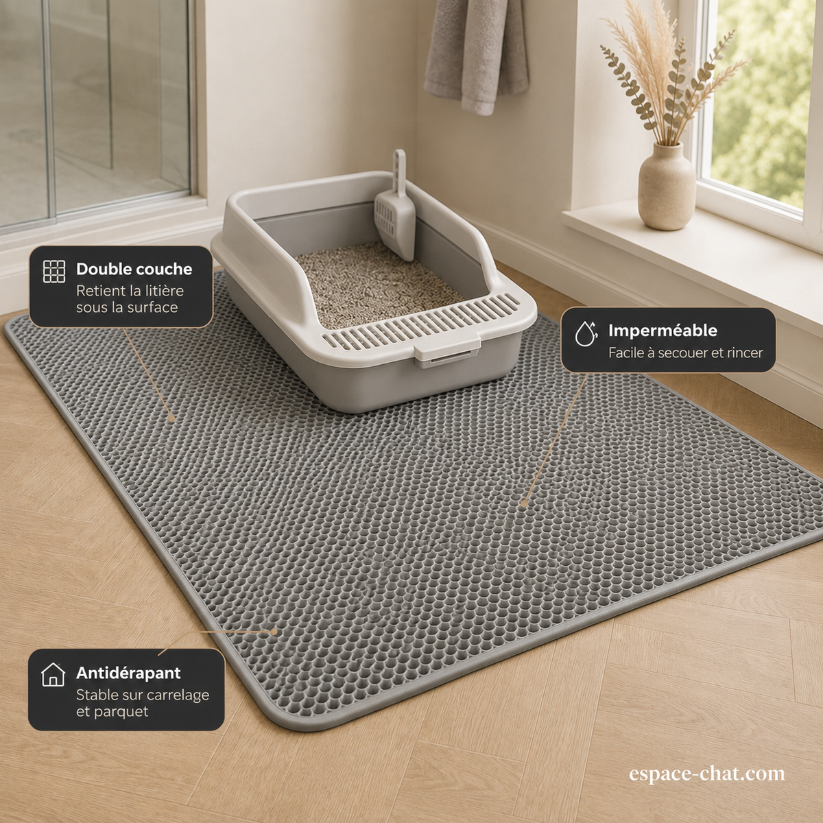 Tapis De Litière Double Couche - Janus