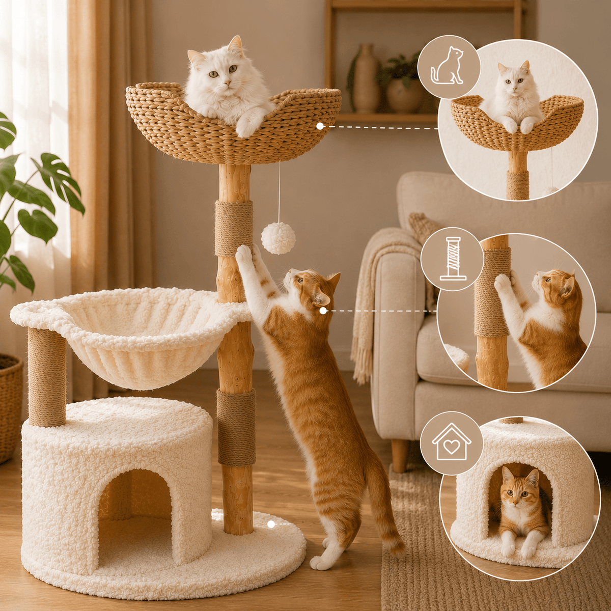 Arbre à Chat En Bois - Pan