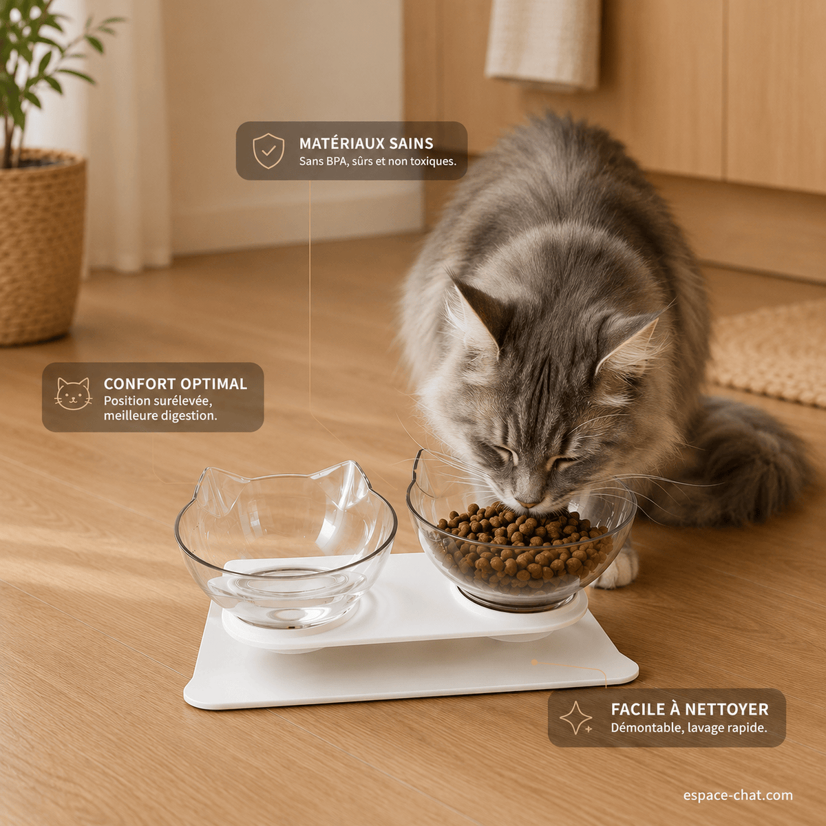 Double Gamelle Chat - Castor