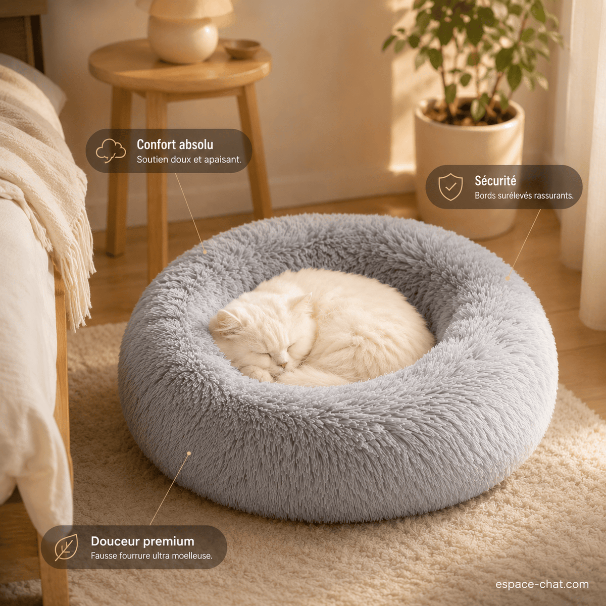 Panier Moelleux Pour Chat - Séléné