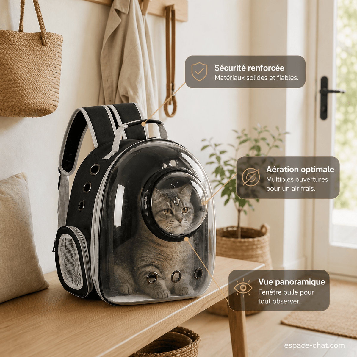 Sac à Dos De Transport Pour Chat - Coeus